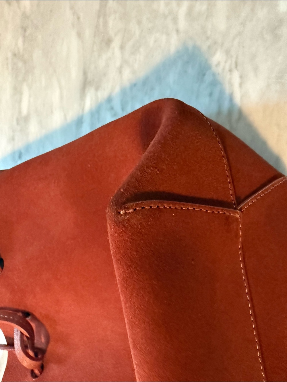 Mansur Gavriel Suede Drawstring Crossbody Bucket Bag - Picture 6 of 8